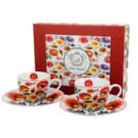 DUO-KOMPLET FILIŻANEK 2+2 ZE SPODKAMI 90ML *ŁOWICZ*