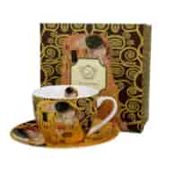 DUO-FILIŻANKA ZE SPODKIEM 280ML *THE KISS BROWN* G.KLIMT