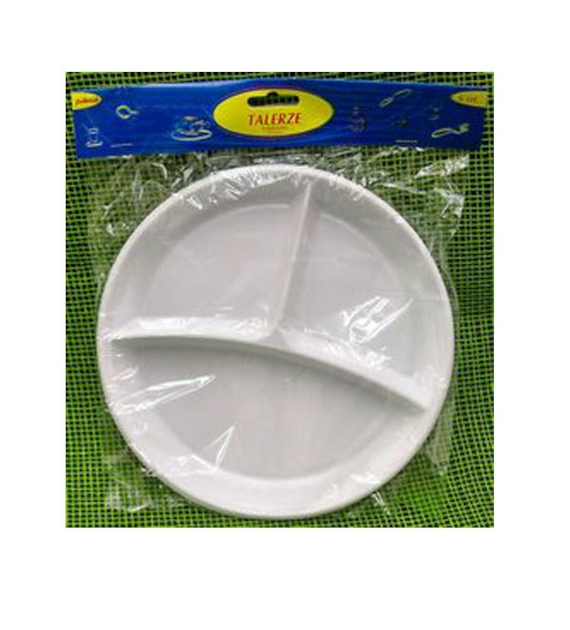 PIKNIK-TALERZ TRÓJDZIELNY 6SZT