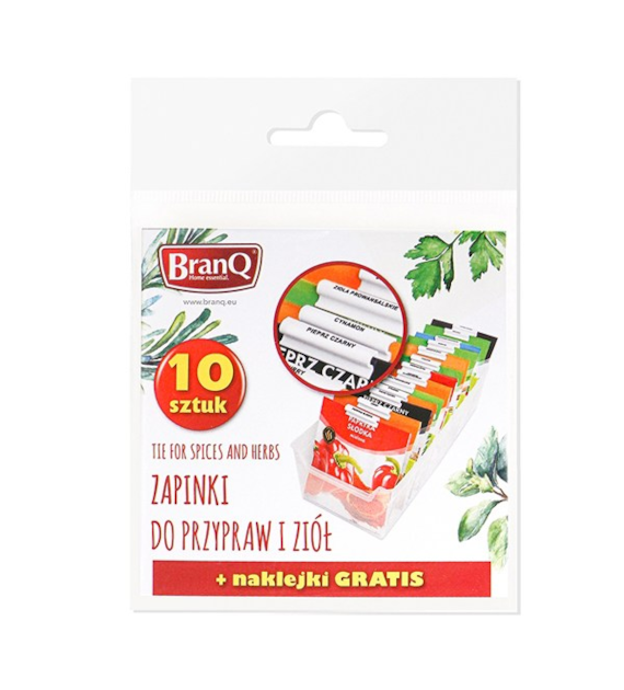 BRANQ-KPL.10 ZAPINEK DO PRZYPRAW I ZIÓŁ + NAKLEJKI 1645