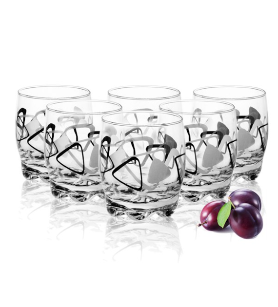 GLA-6 SZKLANEK 250ML CZARNO-SZARE TRÓJKĄTY