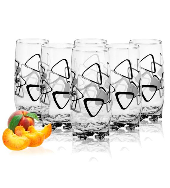 GLA-6 SZKLANEK 350ML CZARNO-SZARE TRÓJKĄTY