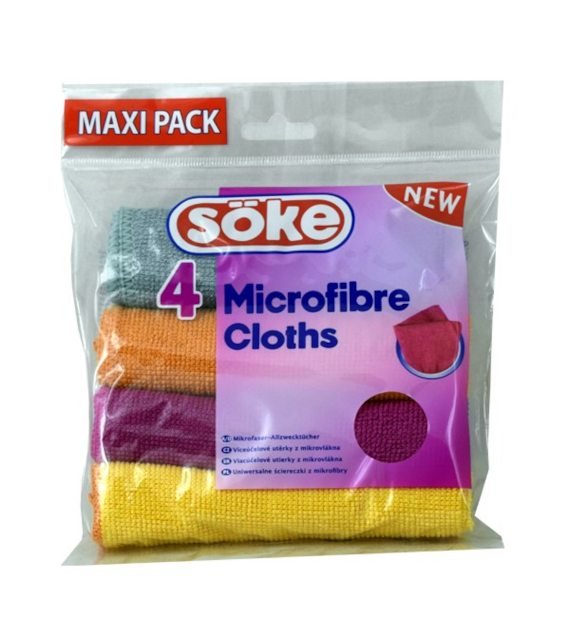 SPON-ZESTAW 4 ŚCIERECZEK *SOKE* MIKROFIBRA