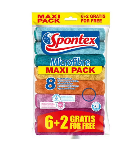 SPON-KPL. ŚCIEREK MIKROFIBRA *6+2*  MAXI PACK
