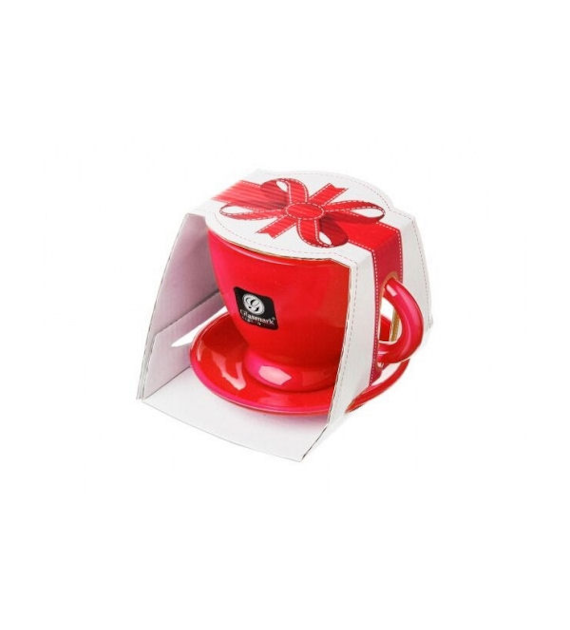 GLA-FILIŻANKA+SPODEK CZERWONA 230ML