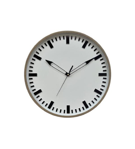 AS-ZEGAR ŚCIENNY 40CM BIAŁA TARCZA/DREWNO