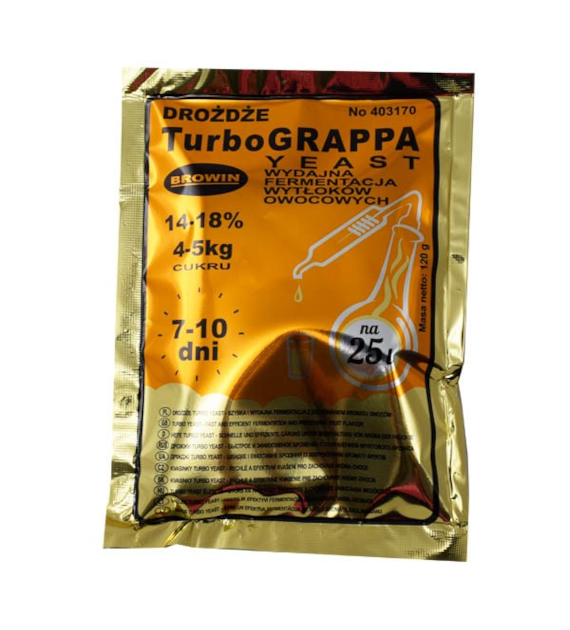 BROWIN-DROŻDŻE GORZELNICZE TURBO GRAPPA 120GR 403170