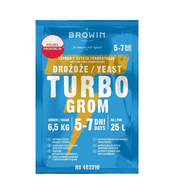 BROWIN-DROŻDŻE GORZELNICZE TURBO GROM 5-7 DNI 85G 403210