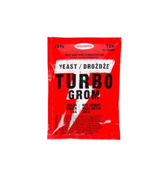 BROWIN-DROŻDŻE GORZELNICZE TURBO GROM 72H 120GR 403200