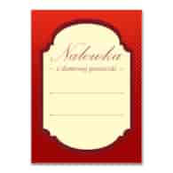 KPL. 16 ETYKIET SAMOPRZYLEPNYCH 65X90MM *NALEWKA - CZERWONA*