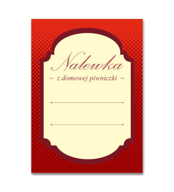 KPL. 16 ETYKIET SAMOPRZYLEPNYCH 65X90MM *NALEWKA - CZERWONA*