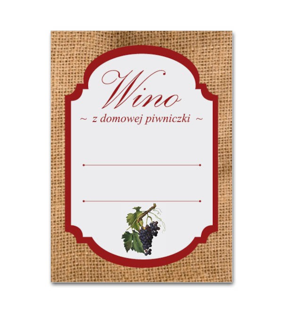 KPL. 16 ETYKIET SAMOPRZYLEPNYCH 65X90MM *WINO - WINOGRONO CIEMNE*