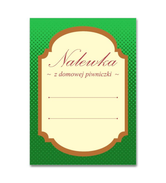 KPL. 16 ETYKIET SAMOPRZYLEPNYCH 65X90MM *NALEWKA - ZIELONA*