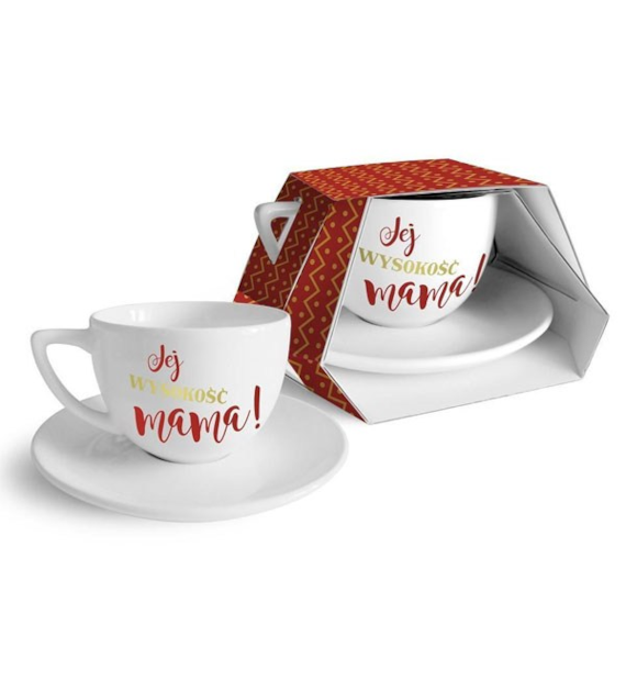 BG-FILIŻANKA ZE SPODKIEM DUO 400ML *JEJ WYSOKOŚĆ MAMA*