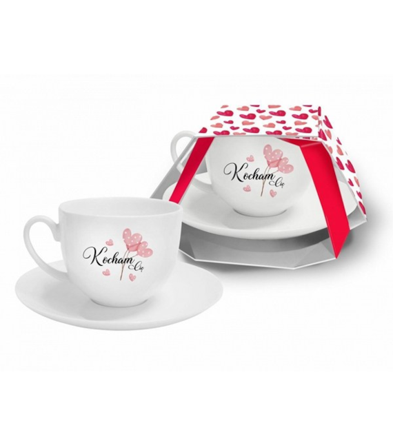 CF-FILIŻANKA Z SPODKIEM 220ML WALENTYNKI *KOCHAM CIĘ*