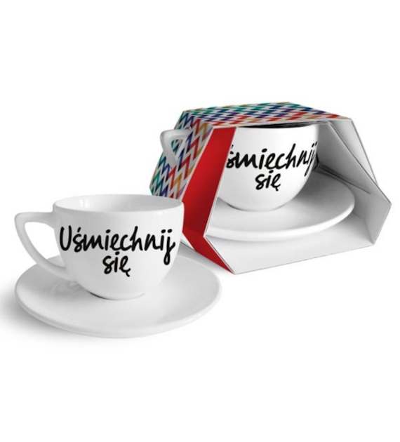 BG-FILIŻANKA ZE SPODKIEM DUO 400ML *UŚMIECHNIJ SIĘ*