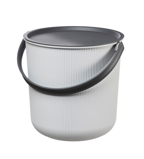 SK-WIADRO/KOSZ Z POKRYWĄ *AKITA* 10L SZARY 6081