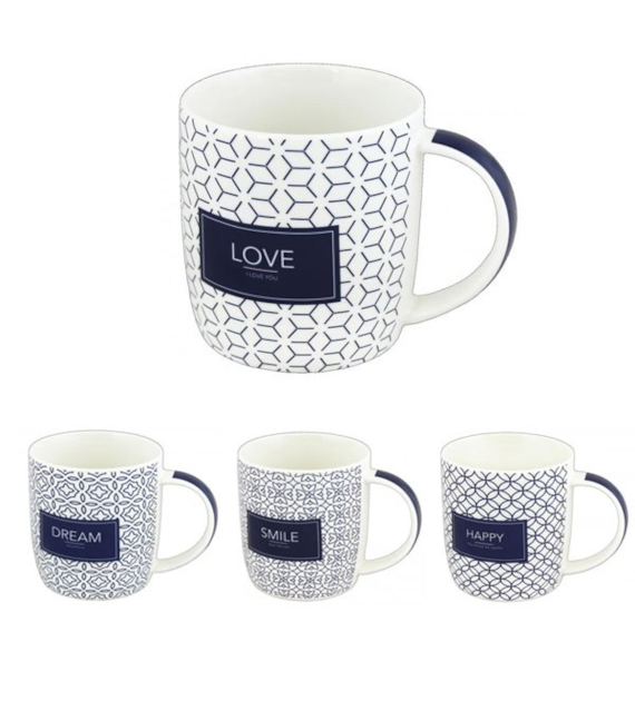 CH-KUBEK PORCELANOWY *HAPPY SMILE LOVE* 365ML 8913