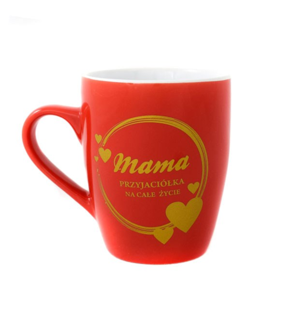 BG-KUBEK BARYŁKA CZERWONA 300ML *MAMA PRZYJACIÓŁKA NA CAŁE ŻYCIE*