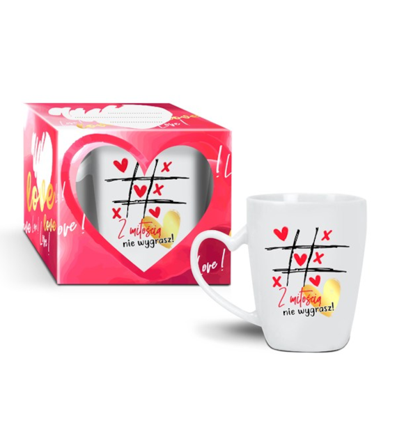 CF-KUBEK SERCE 350ML WALENTYNKI *Z MIŁOŚCIĄ NIE WYGRASZ*