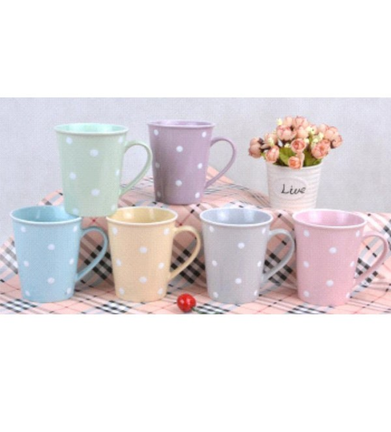 CH-KUBEK PORCELANOWY *KROPKI MIX* 360ML 5652