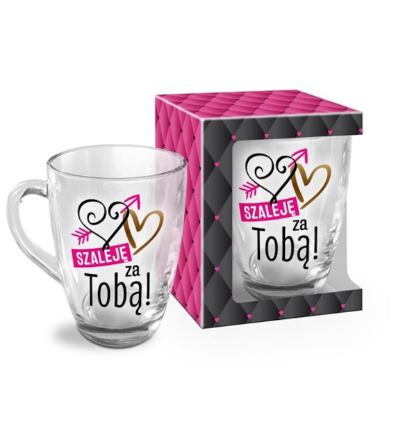 BG-KUBEK SZKLANY BARYŁKA 350ML *SZALEJE ZA TOBĄ*