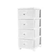KAT-KOMODA *RATTAN* 4-PÓŁKOWA *BIAŁA*