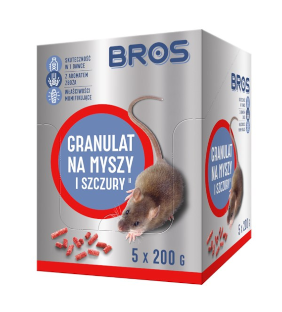 BROS-GRANULAT NA MYSZY I SZCZURY (5X200G) 1KG