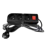 ELGOTECH-PRZEDŁUŻACZ 3WT 3MB+O+WYŁ CZARNY PSN-303W-2