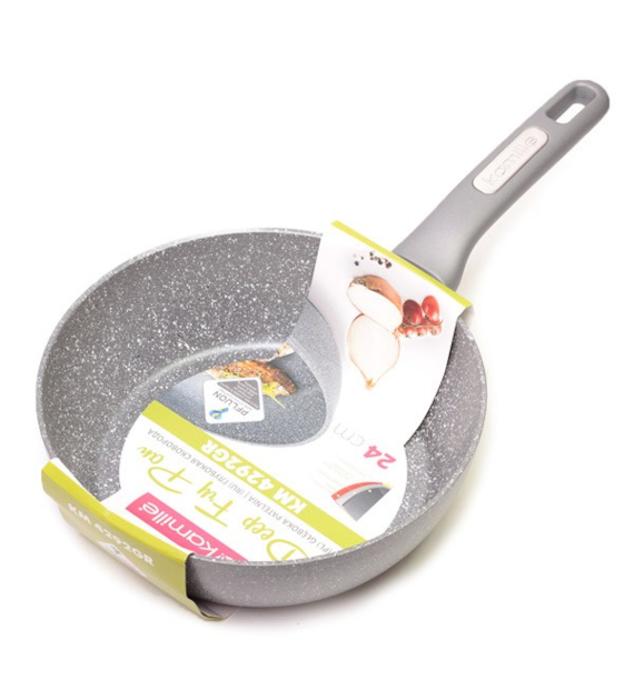 PATELNIA 24CM GŁĘBOKA GRANITOWA 4292GR