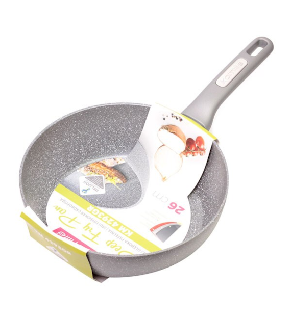 PATELNIA 26CM GŁĘBOKA GRANITOWA 4293GR
