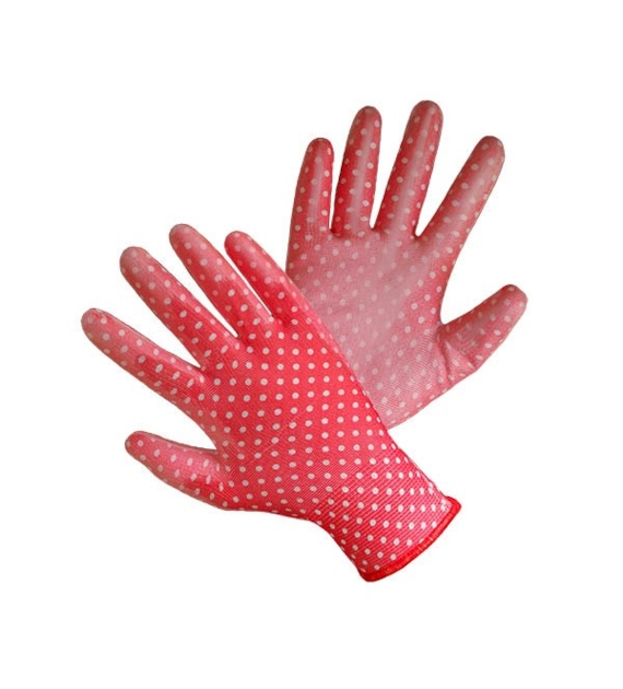 SIL-RĘKAWICE ROBOCZE RED/CZERWONE W BIAŁE KROPKI *9* /12/