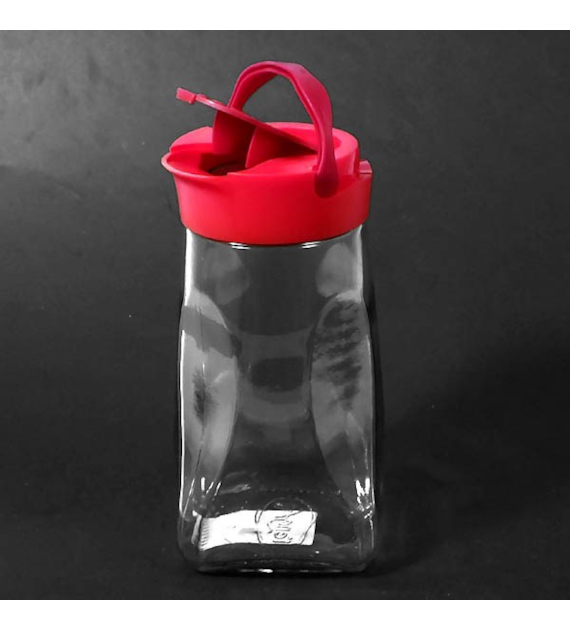 CH-SŁÓJ KWADRAT SZKLANY Z KOLOROWA POKRYWA 1,5L 2628