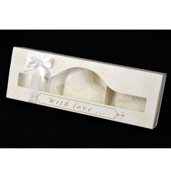 ADPAL-3 ŚWIECE SERCE MAŁE W RÓŻYCZKI STEARYNOWE AROMAT BIAŁA