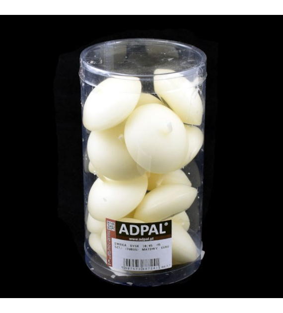 ADPAL-ŚWIECA DYSK 30/45 15SZT TUBUS MATOWY ECRU