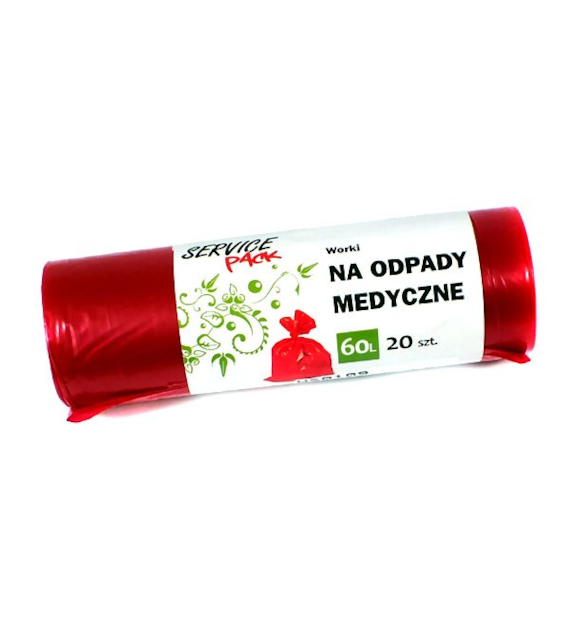 STELLA-WORKI NA ODPADY MEDYCZNE 60L A'20 CZERWONE 3805