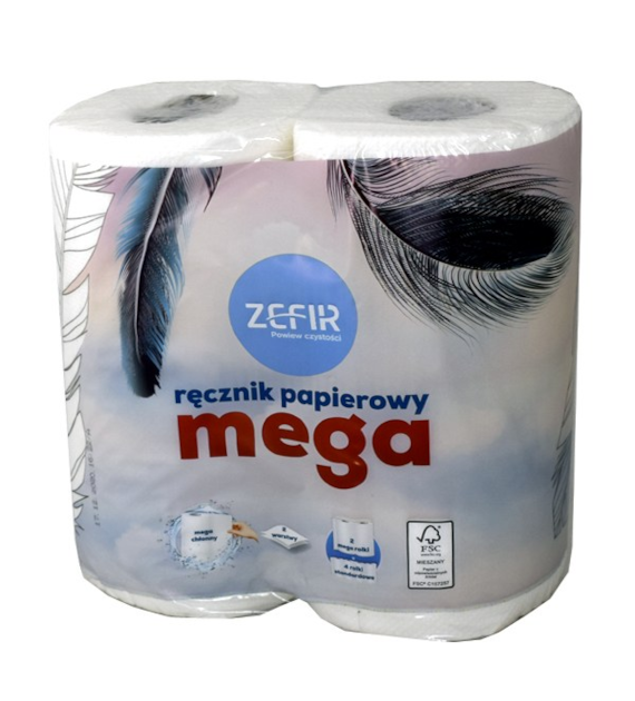 KPL. 2 RĘCZNIKÓW PAPIEROWYCH 20MB 2-WARSTWOWYCH *ZEFIR MEGA* RKC2017